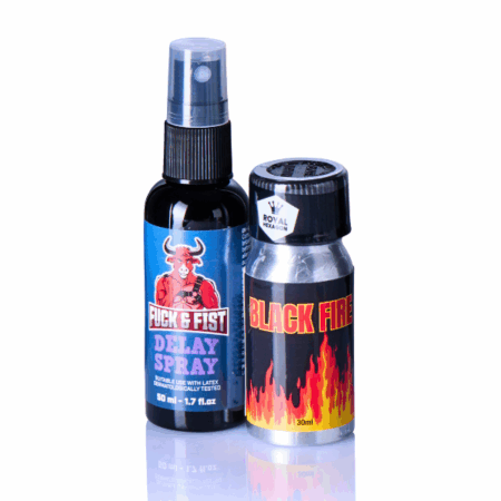 Black Fire Poppers Fuck and Fist Delay Combo