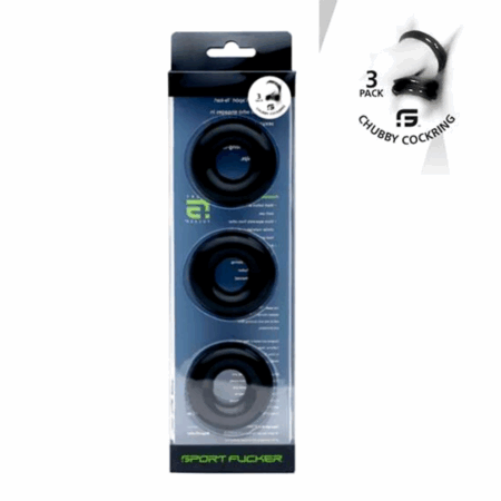 Sport Fucker Chubby Cockring 3-Pack - Schwarz