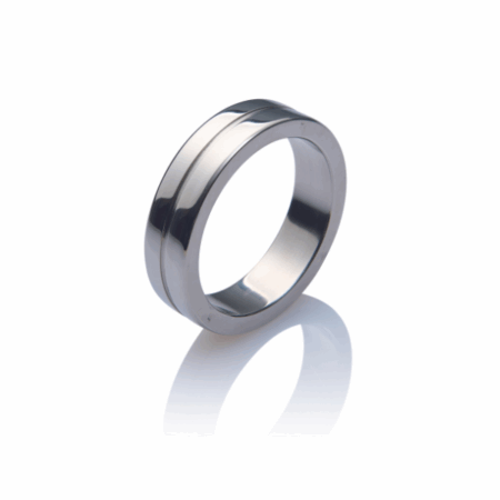 Kinky Monster Cockring aus Edelstahl – einfach gerillt – Breite 15mm