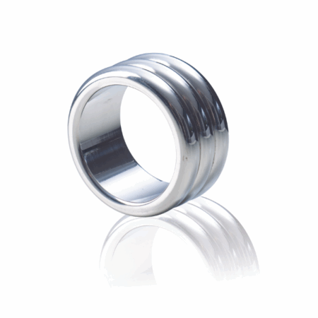 Kinky Monster Cockring aus Edelstahl - doppelt gerillt - Breite 25mm