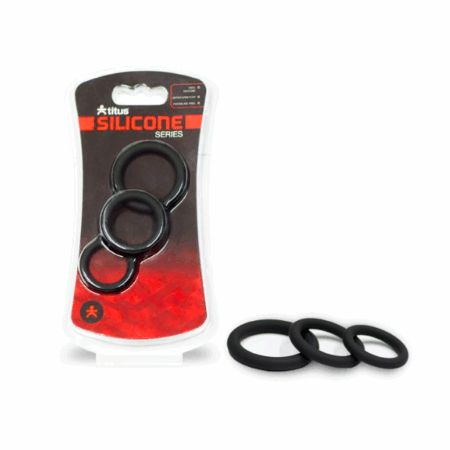 Cockring 3-Pack Schwarz titus Silicone Series