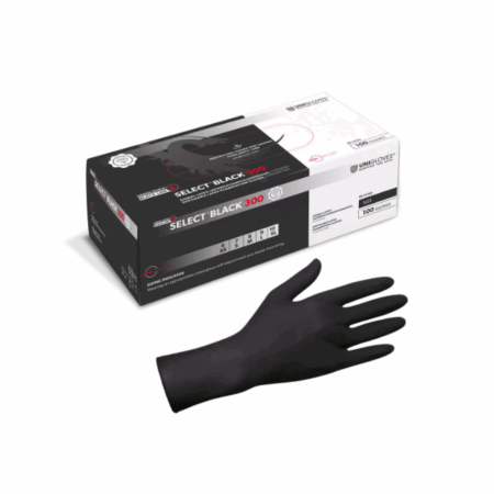 Unigloves SELECT BLACK 300 extra lange Latexhandschuhe